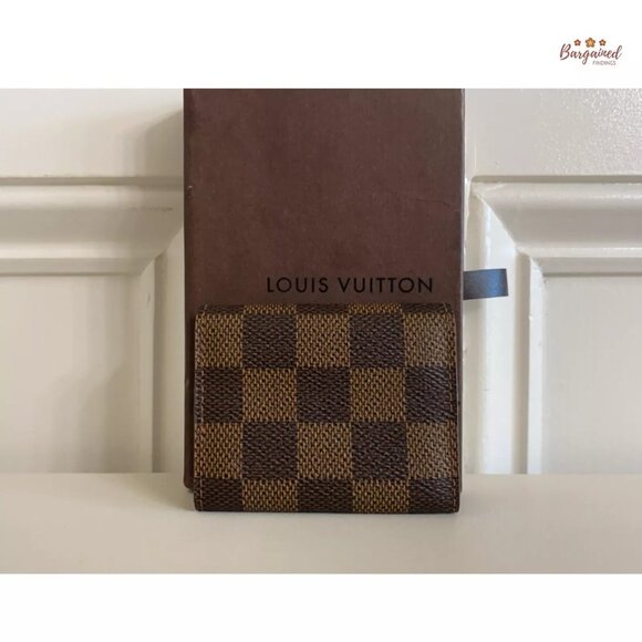 Authentic Louis Vuitton Brown Damier Ebene Coated Canvas Cufflinks Case - Picture 3 of 12